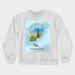 Afghanistan map travel poster Crewneck Sweatshirt